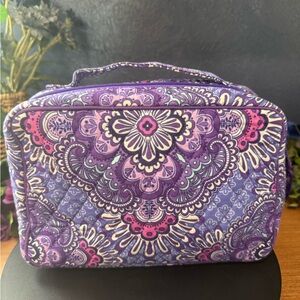 Vera Bradley Lavender Tapestry Pattern Cosmetics Travel Case